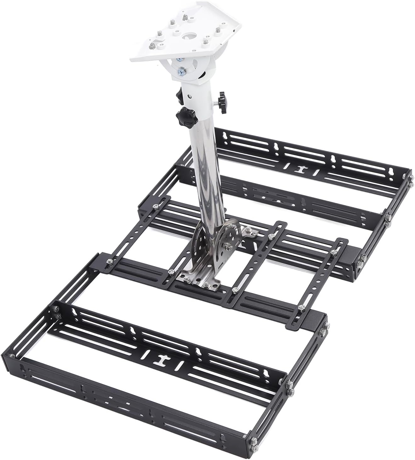 Rectangular Satellite Roof Mount Adjustable 360 Degree Rotatable 160 Degree Tilt Mini Standard Antenna Mounting Kit for Roof Antenna Stainless Steel