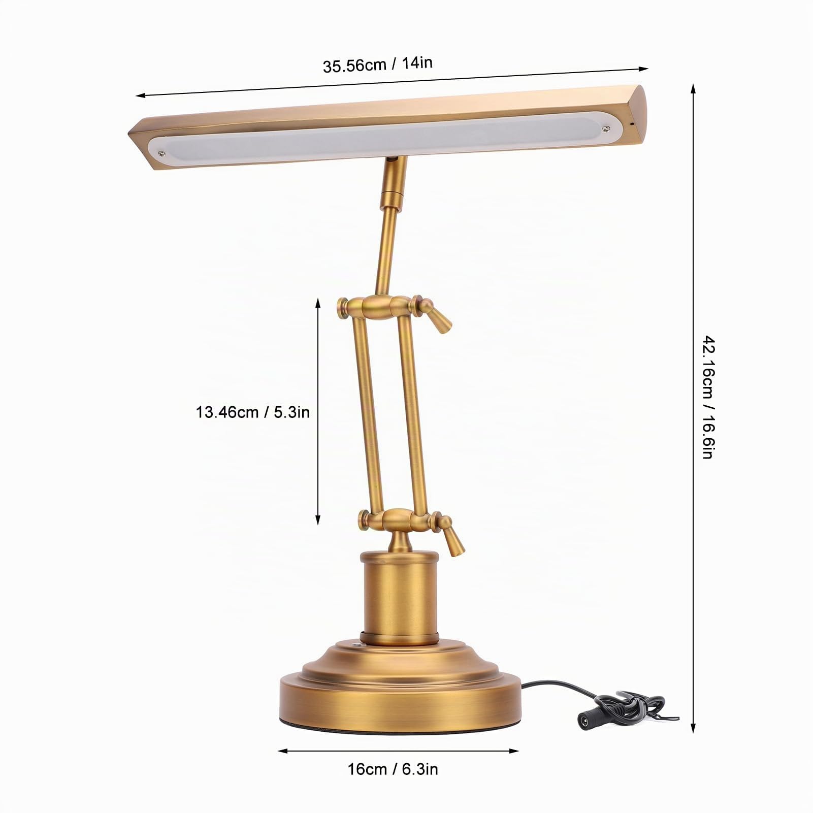 Akozon Lámpara de Piano Control Táctil 3000K a 6000K Ajuste de Brillo Continuo Apto para los Ojos 85 CRI Luz de Atril para Leer Tocar el Piano Luz Nocturna Color del (Enchufe de la UE)