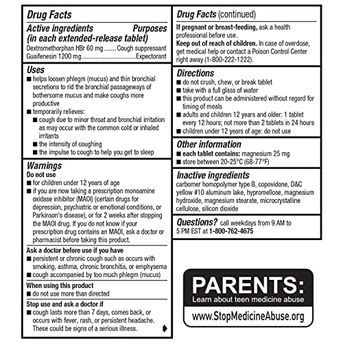 Robitussin Tablet 12 Hour Cough And Mucus Relief Extended-Release, Controls Cough, Thins And Loosens Mucus, Alcohol Free, 1 Tablet Every 12 Hours, 8 Count #TOP7