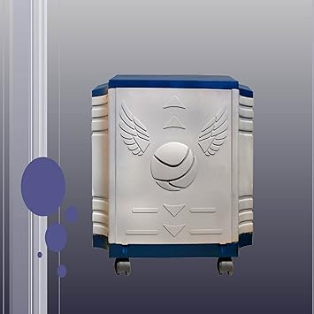 POWEREST Trolley with 5 Wheels & Door Trolley for Inverter and Battery (WhiteBlue)