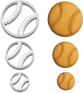 Baseball Cookie Cutters Trio (4, 3, 2) - Ideal for Sports-Themed Baking, Ballpark Celebrations, and Everyone's Parties (Random Colors)