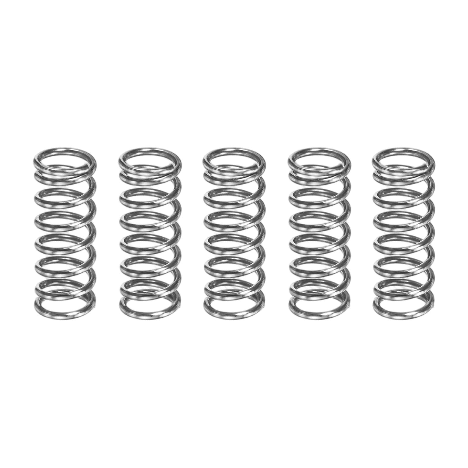 M METERXITY 5-Pack Compression Springs, 20mm Length 8mm OD 304 Stainless Steel Pruner Replacement Springs for Garden Tool/DIY/Mechanical Repair Replacement [Silver Tone, 1mm Wire Size]