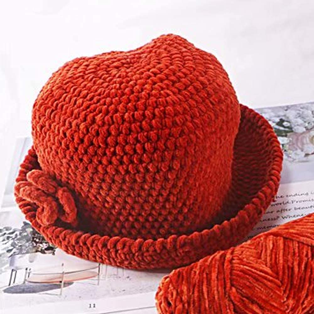 2 Rollos 200g Hilo de Terciopelo Suave Suministros de Tejido de Ganchillo Hilo Esponjoso de Bricolaje para suéter Bufanda Guantes Hilo de Accesorios Hilo de Terciopelo Dorado (Color : Coffee)