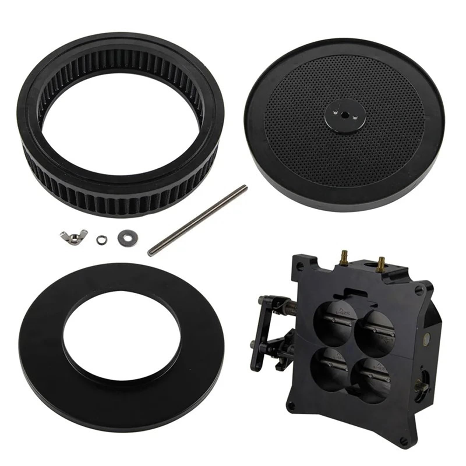 Corps de papillon 4150 1000 CFM noir avec filtre pour Chevrolet GM LS Ford SBC