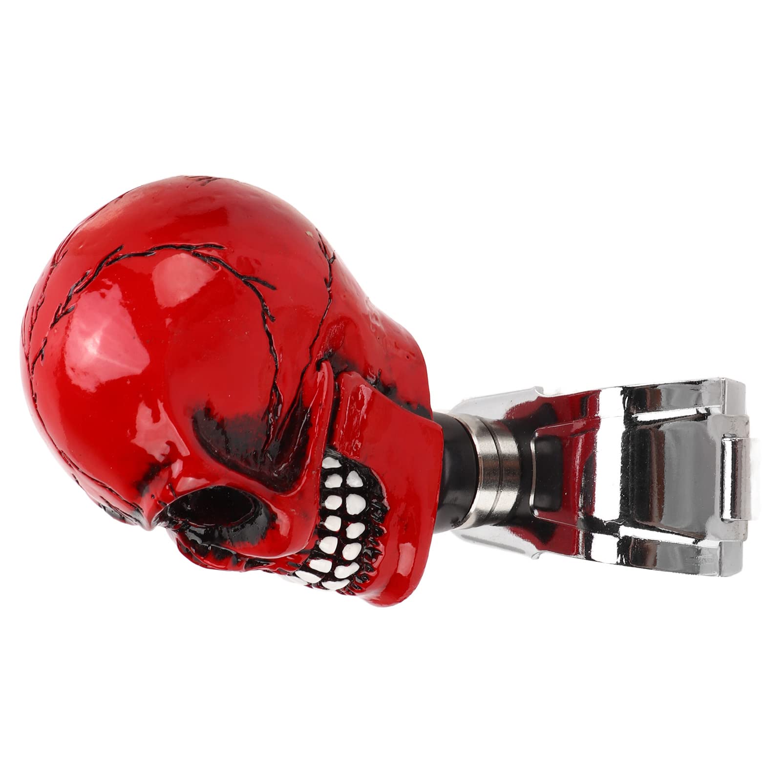 Brrnoo Boule du Volant, Pommeau de Volant en Forme de Crâne, Diamètre 3 cm, en Résine, pour Voitures, Camions, Tracteurs et Bateaux (rouge)