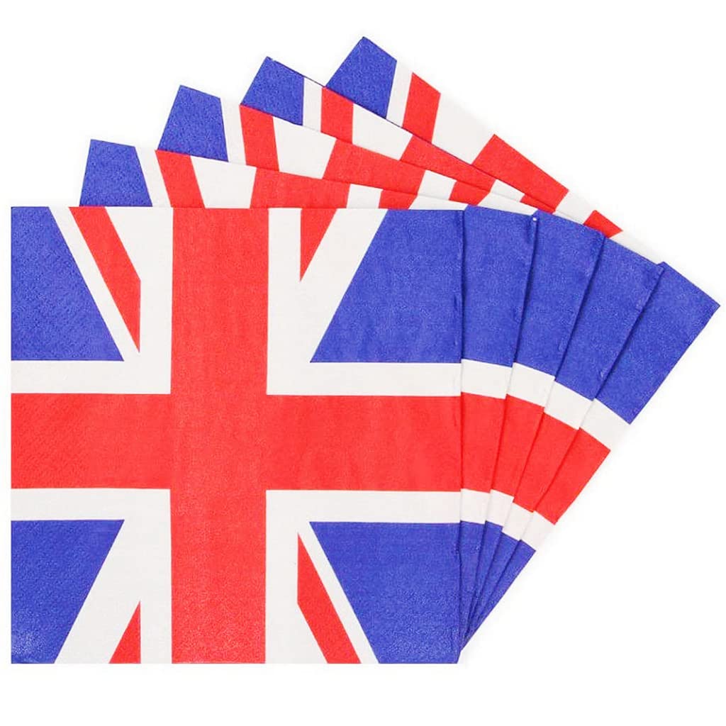 Buy 20P Union Jack Serviettes Napkins,King Charles III Coronation
