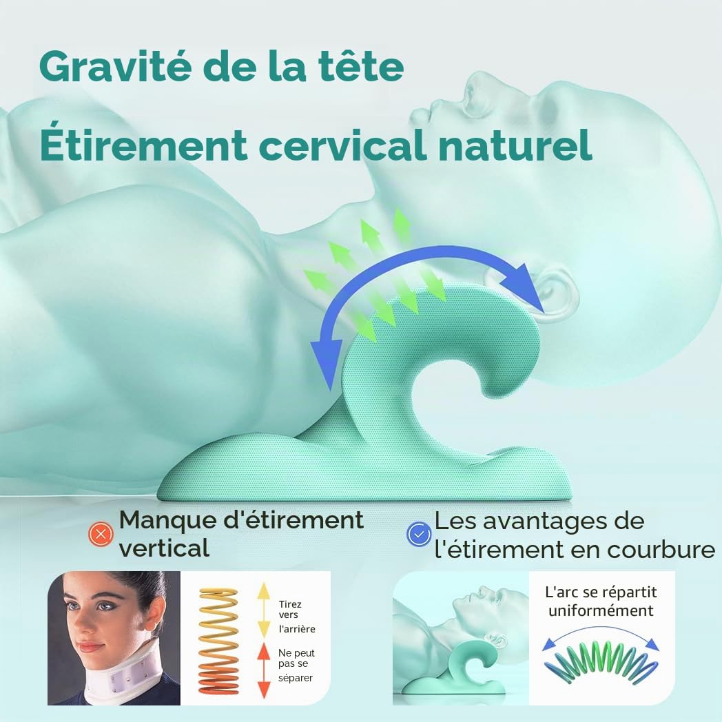 Auauraintt Relaxateur de cou et d'épaules,civière de cou,correction de la posture du cou,traction cervicale des épaules du cou,Dispositif de Traction Cervicale pour la relaxation du cou et des épaules