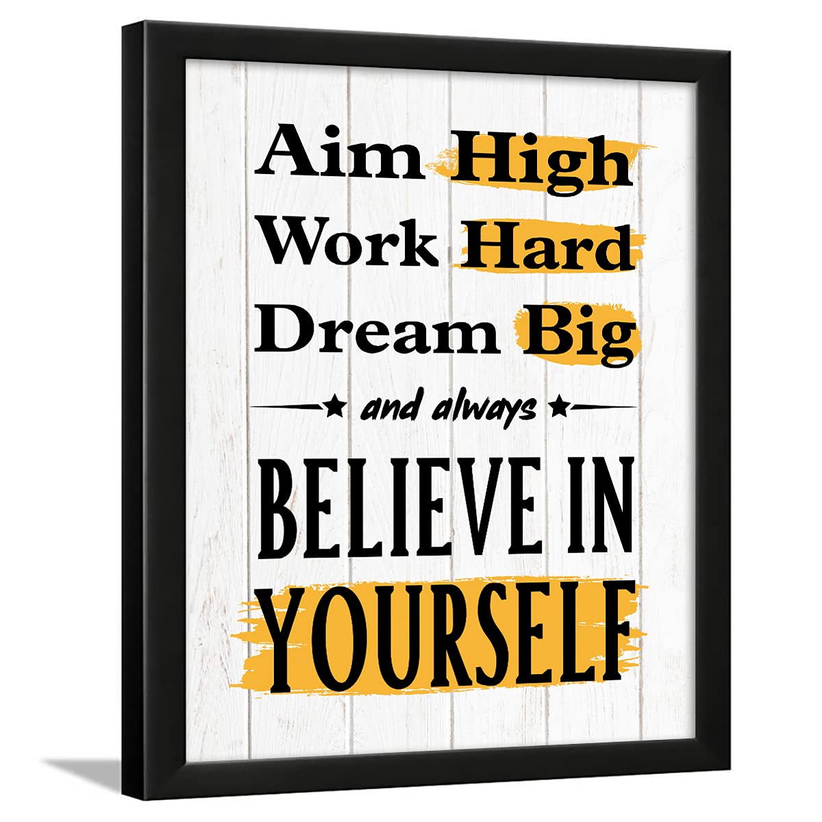 Chaka Chaundh - Work Hard Quote with Frame -Dream Photo Frame - Believe in Yourself Wall Décor Poster - (13.6 X 10.6 Inches) (Believe in Yourself - White Vintage)