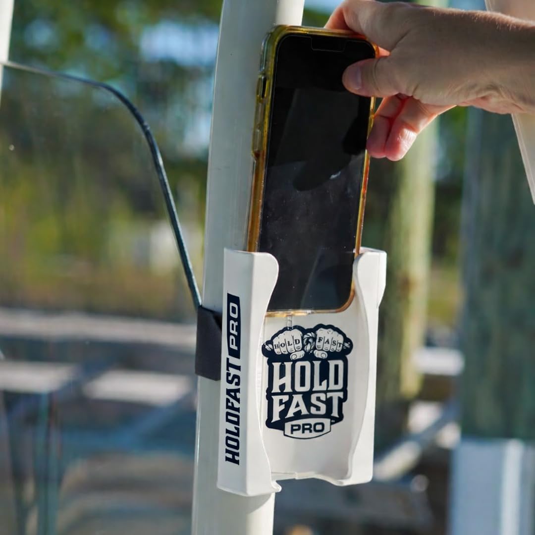 Hold Fast Pro Soporte para teléfono de barco, soporte para teléfono celular marino para barco | Soporte ajustable y seguro para smartphone marino, accesorio duradero hecho para condiciones al aire libre
