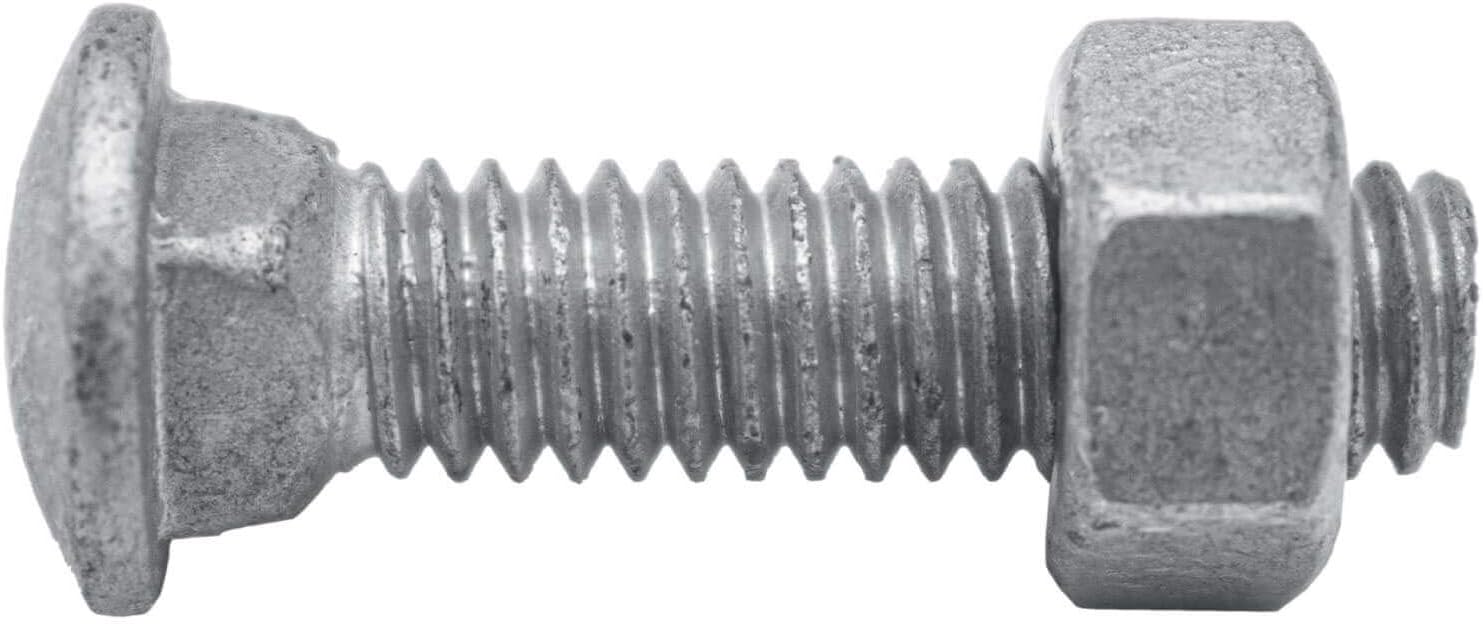 Carriage Bolts 5/16-18 x 1-1/4": Galvanized Bulk Chain Link Fence Carriage Bolts (100 Pieces)