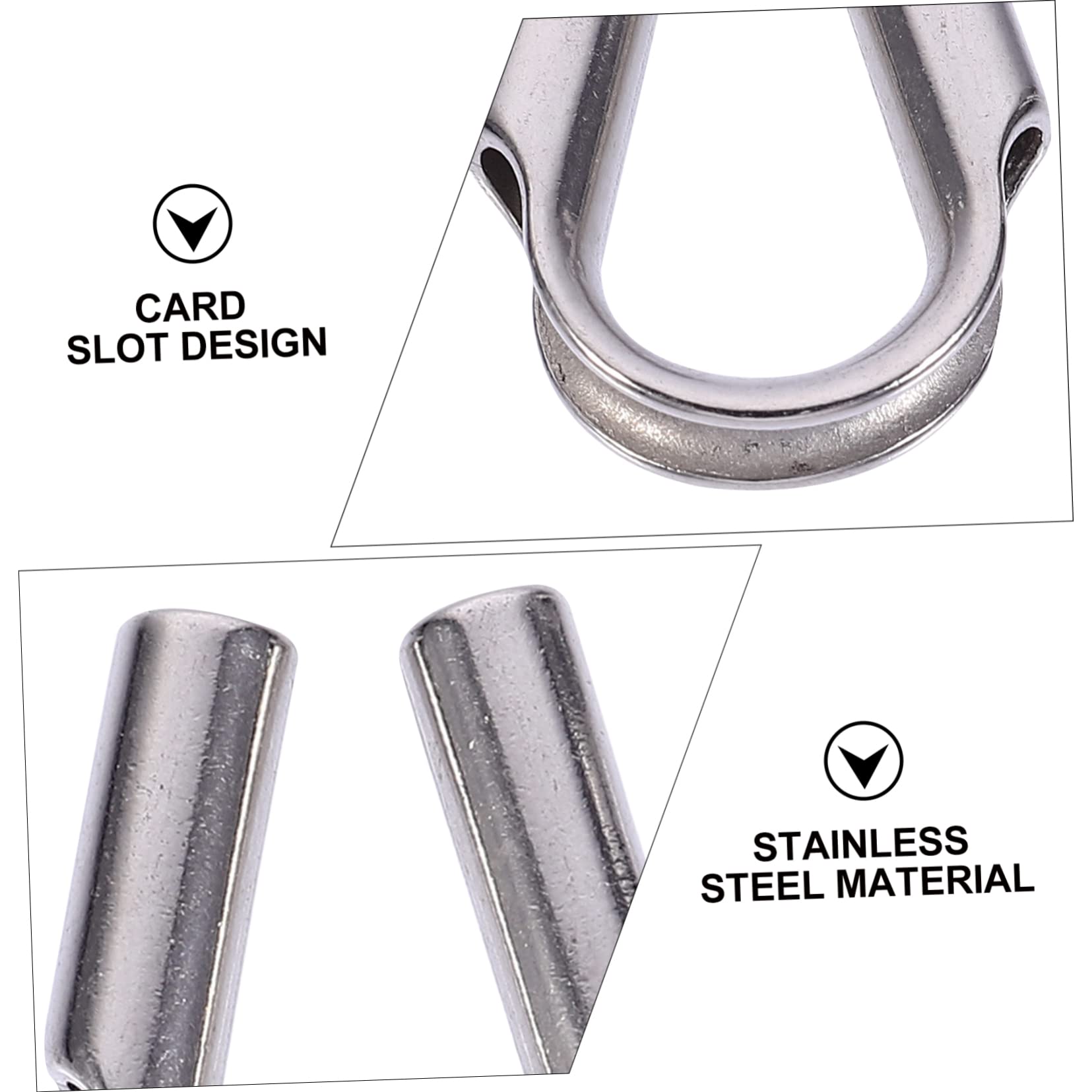 MUCKLILY 4pcs Stainless Steel Wire Rope Thimble Heavy Duty Cable Clamp for Chicken Heart Ring