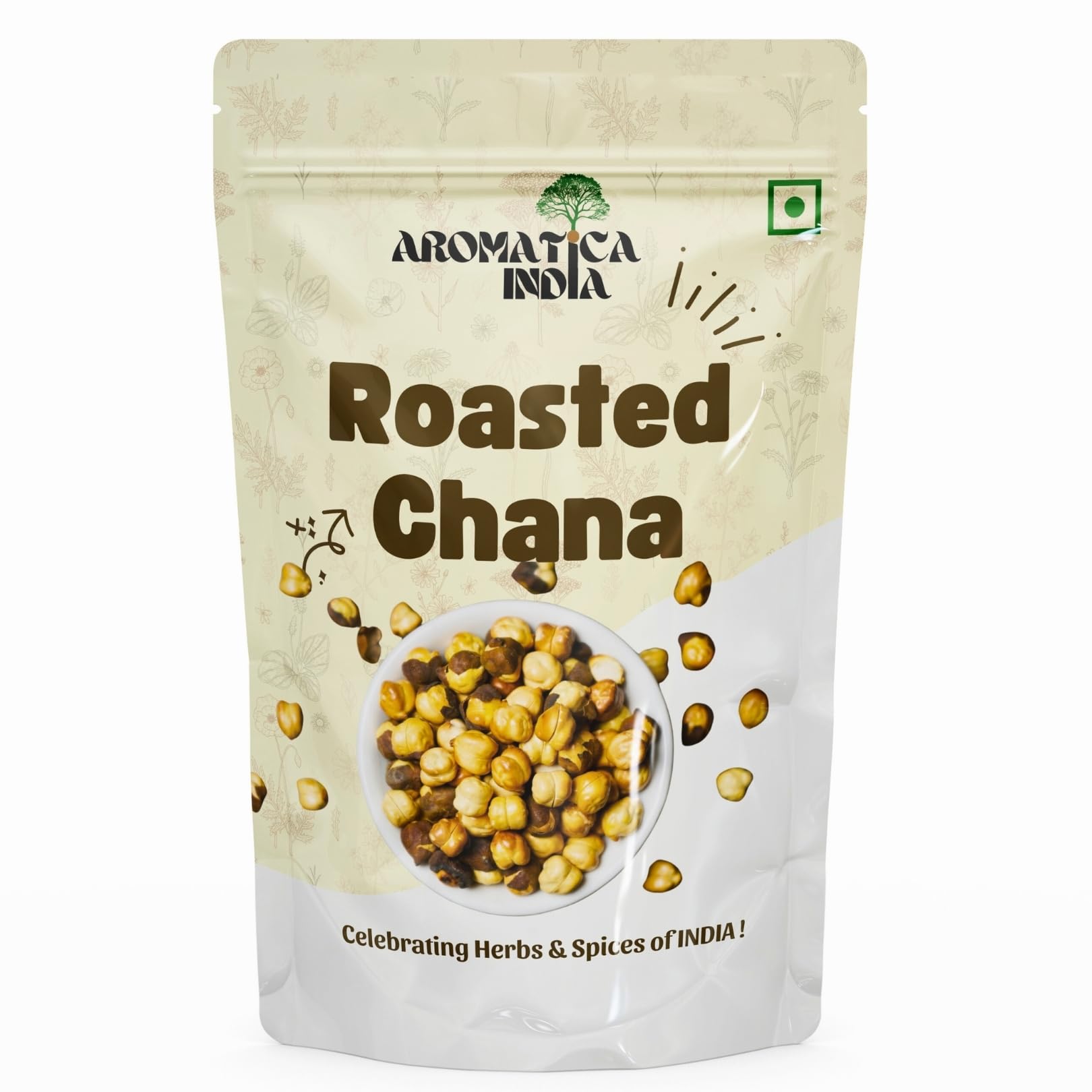 Aromatica India Organic Roasted Gram Dal Chana Whole Chickpeas Dry Roasted | Bhuna Chana Snacks Desi 500gm-image-9
