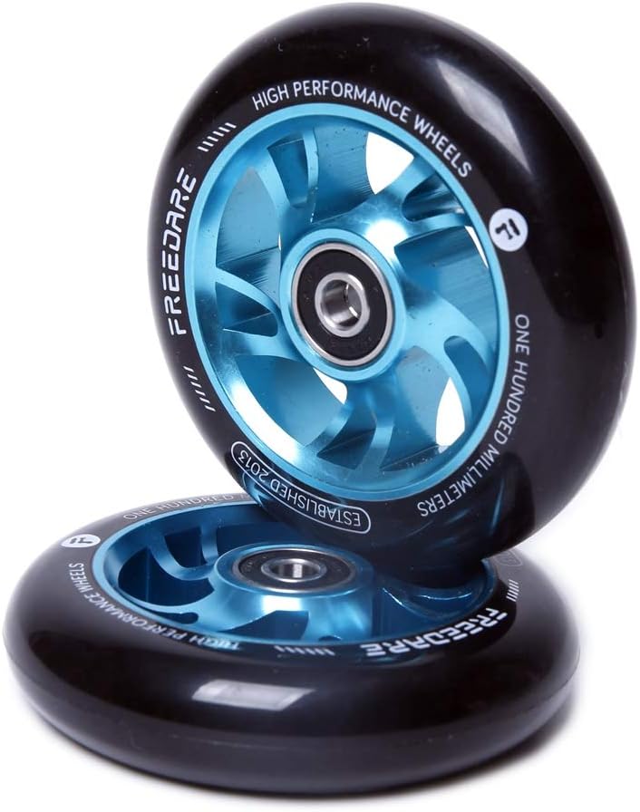 FREEDARE 100mm Pro Stunt Scooter Replacement Wheels Pair 2pcs with ABEC Bearings