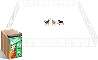 Vista 80 de FXW Rollick Unleashed corralito para perros en interiores, patio, campamento de casas rodantes, 40 pulgadas, 8 paneles para perros medianos y Blanco