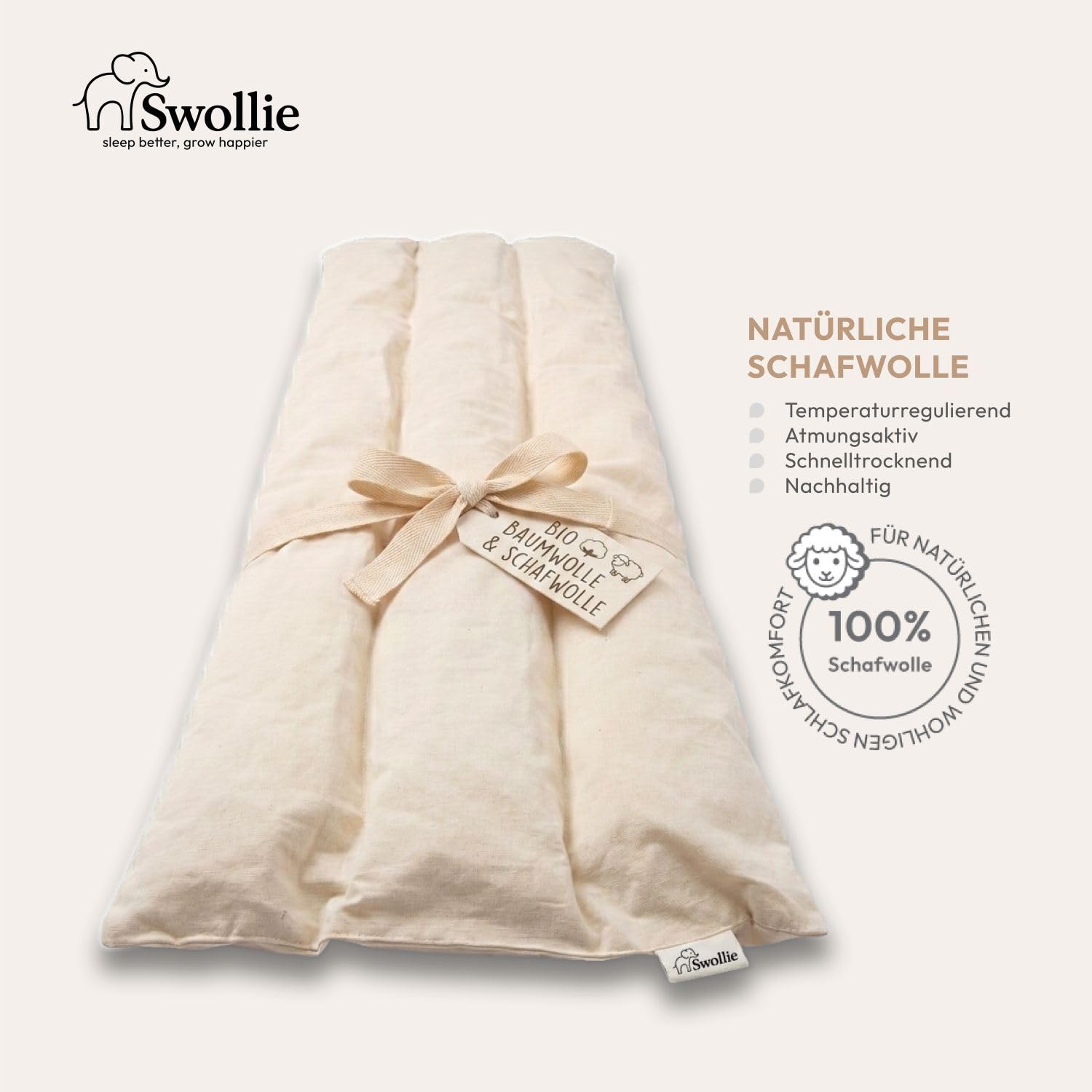 Premium Federwiege Grau mit Tipi Anthrazit - für Babys ab Geburt bis 15 kg - geborgener und sicherer Babyschlaf - Bio-Baumwolle und Matratze mit Schafwolle -