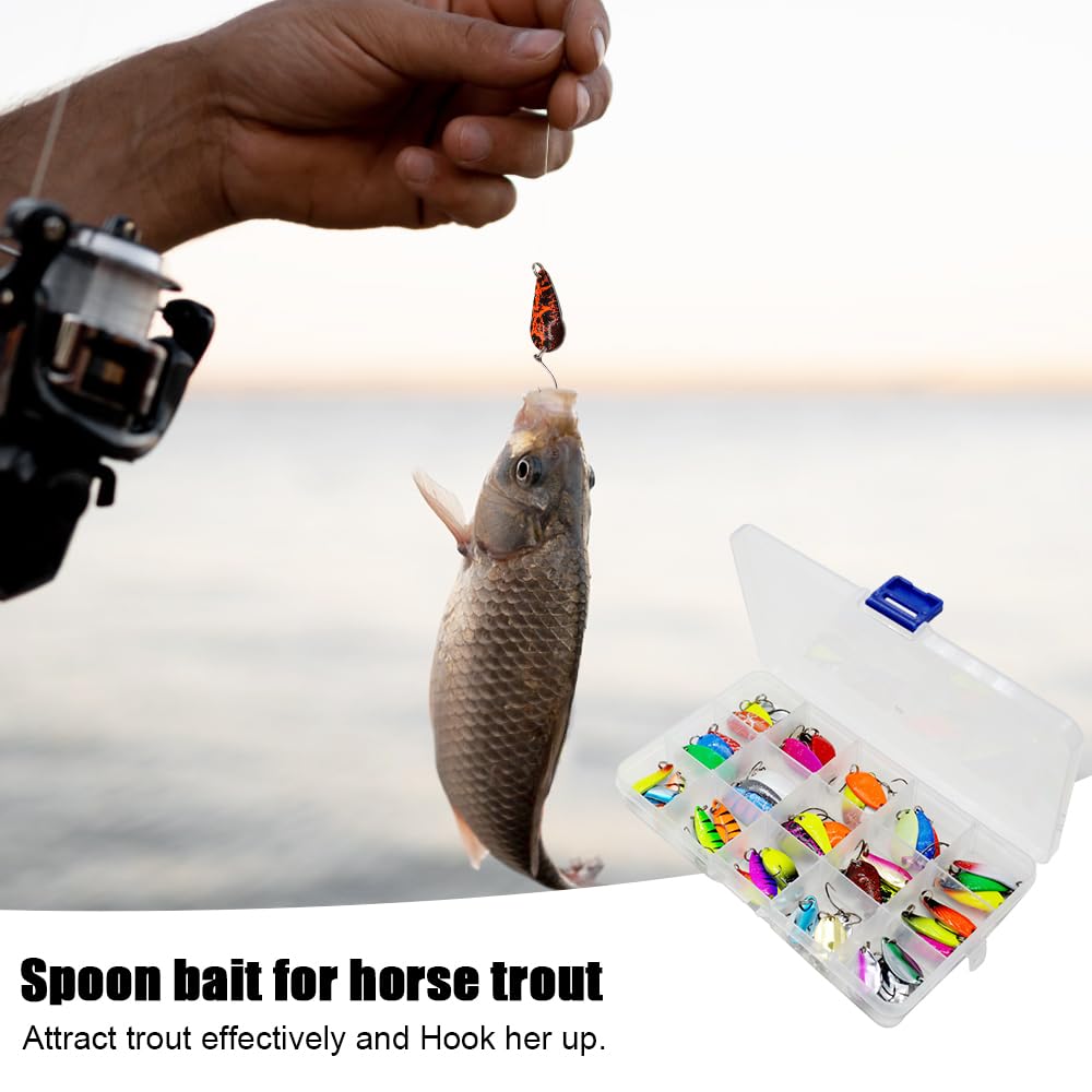 Kit Esche Da Pesca Alla Trota Mizikuu - 43 Pezzi, Cucchiaini Multicolore, Per Spinning - Foto 9