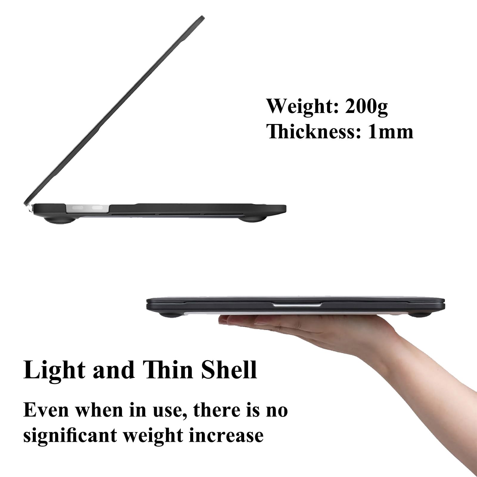 Funda rígida de plástico personalizada para MacBook Air de 13 pulgadas M1/A2337/A2179/A1932 (versión 2020, 2019 y 2018), con nombre, logotipo, personalizable, para Apple Mac Air 13, transparente
