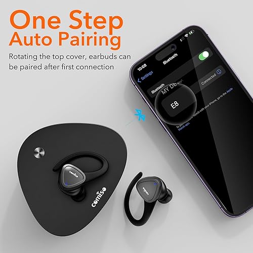 Miniatura 6 de comiso Auriculares inalámbricos E8 con graves intensos, Bluetooth 5.3 integrados ENC y ecualizador activo, control táctil, tiempo de reproducción de