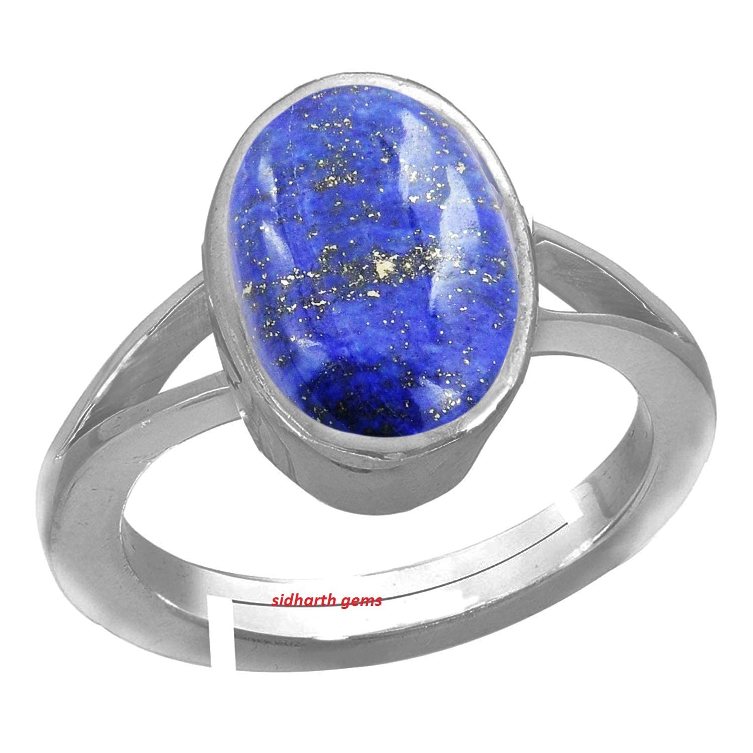 9.00 Carat Natural Lapis Lazuli Stone Silver Adjustable Ring Original and Certified by GGTL Lajvart Precious Gemstone Chandi Free Size Anguthi for Men and Women for Astrological Purpose-image-49