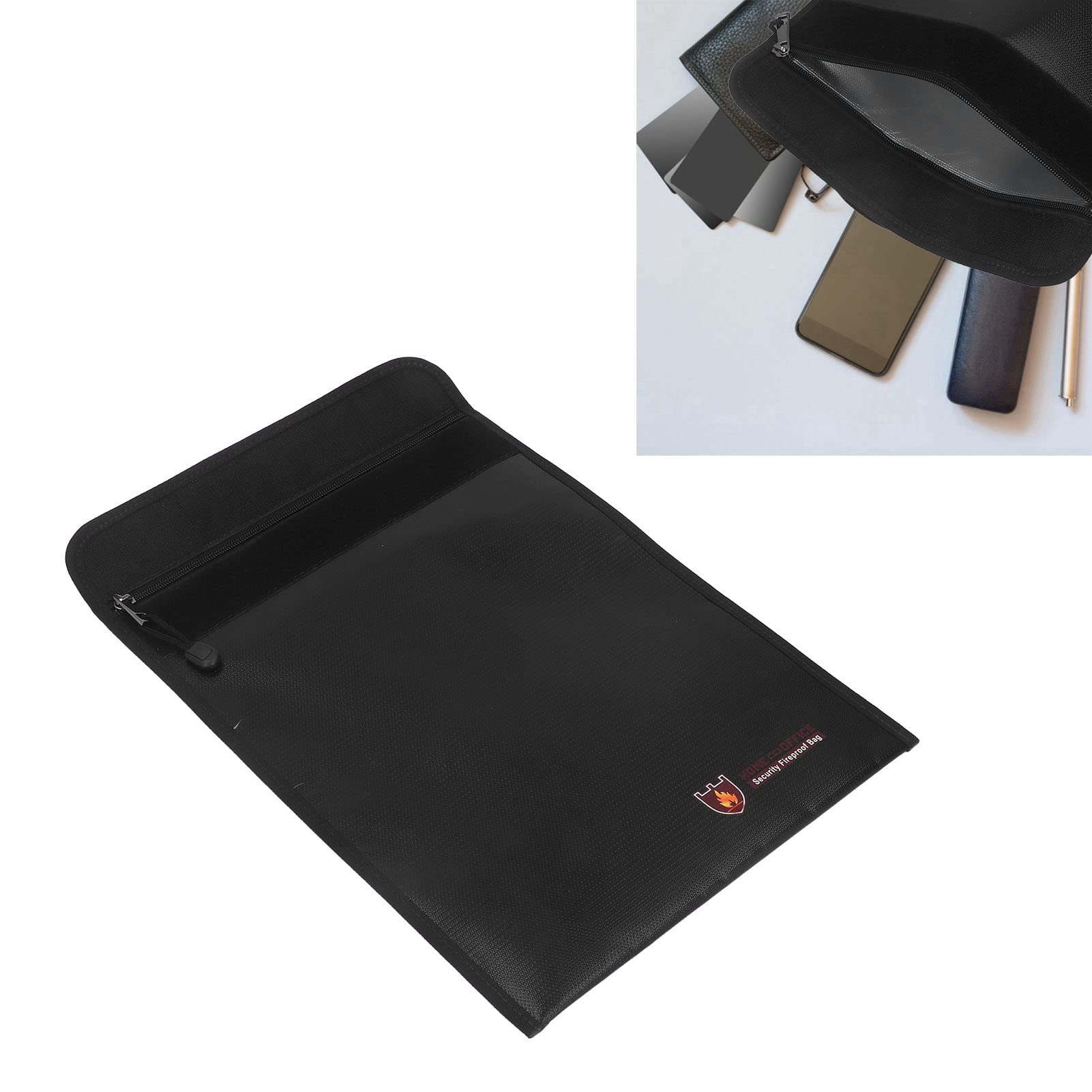 Sacoche Ignifuge Et Étanche - 2 Tailles (38x28cm & 23x18cm) Pour Documents, Argent, Bijoux - Protection Incendie 1000°C