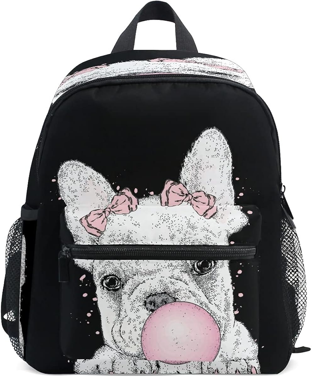 Cute French Bulldog Kids Backpack for Toddler Boy Girls Age 37