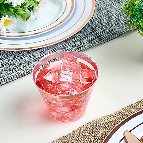 20 Pezzi Tazze Plastica in Oro Rosa, Bicchieri da