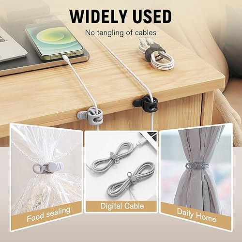 Miniatura 4 de Bridas de silicona para cables, organizadores magnéticos de cables de datos, reutilizables, organizador de cables de sujeción ajustable, correas