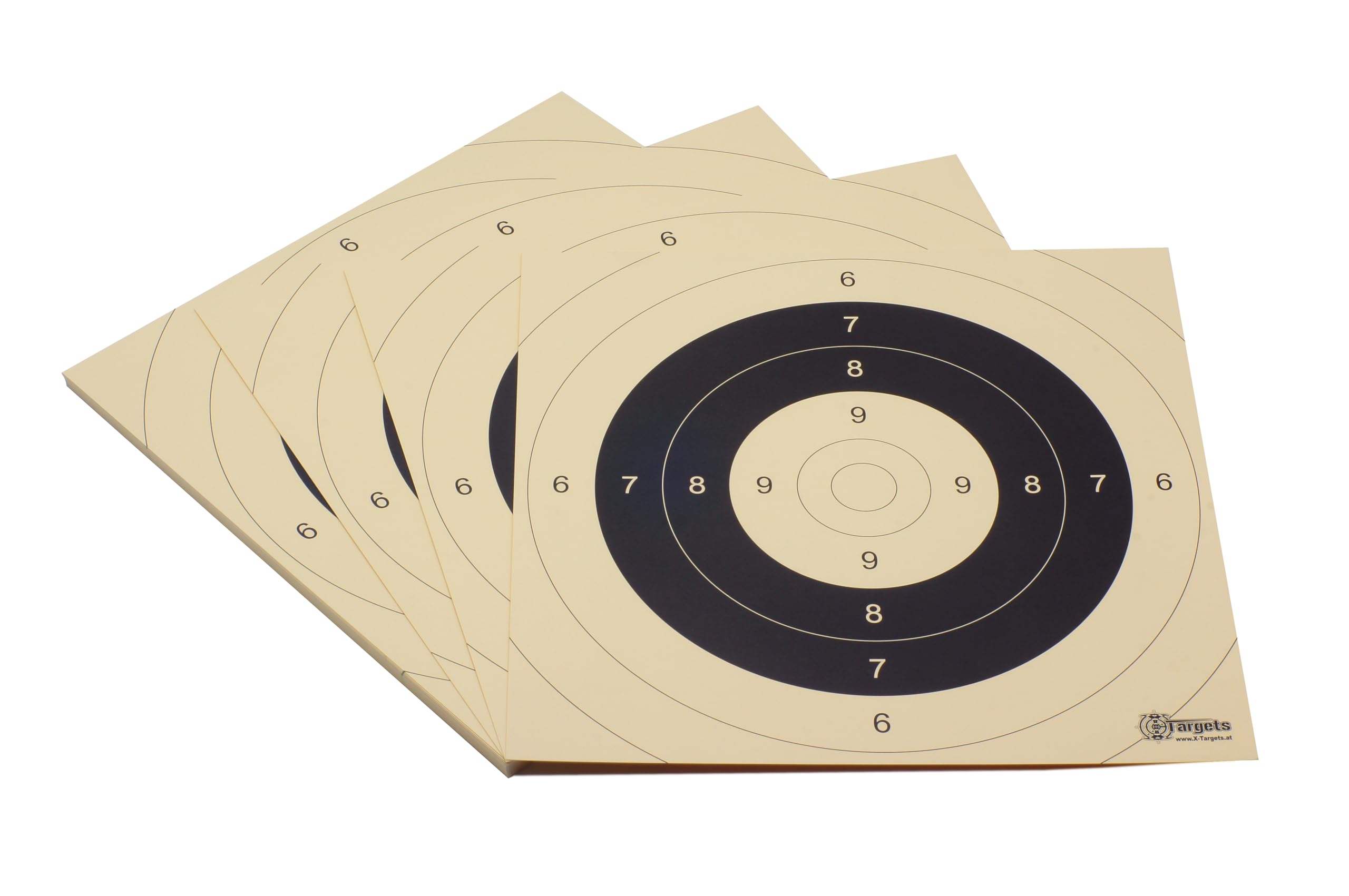 Zielscheiben *P25 Target* | 26x26 cm | Schießscheibenkarton 200g/m² | Ideal für Präzision und Mehrdistanz schießen | 9er, 10er und Mouche in Papierfarbe