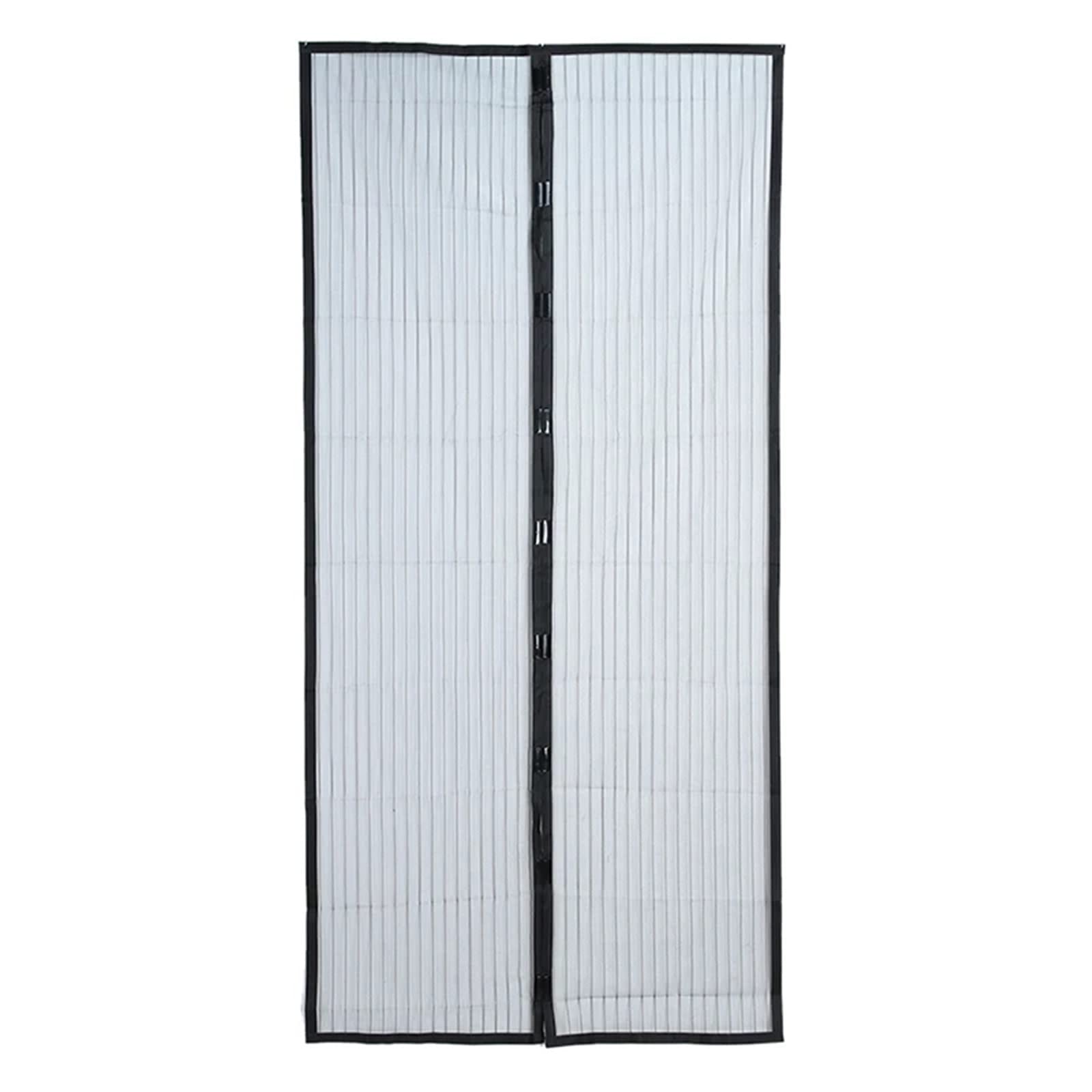 Cheeroyal Magnetic Screen Door, Black Polyester Door Fly Screen Curtain Magic Paste Curtains Encryption for Anti Mosquito or Pest Magnetic Soft Door (80x200)