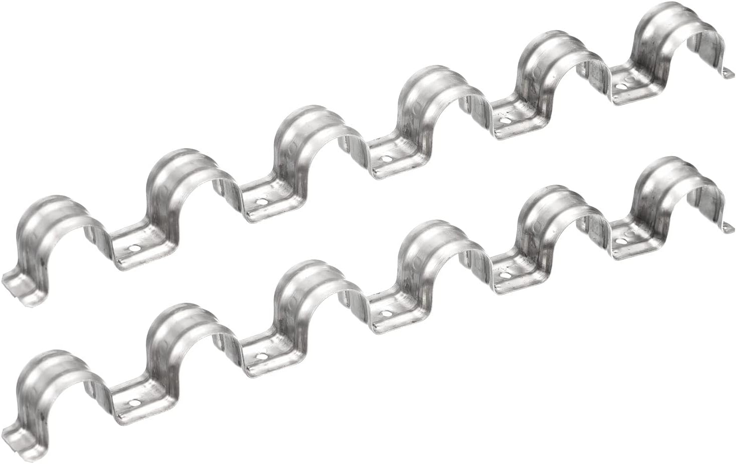 uxcell 20mm Continuous 6 Slots Rigid Pipe Strap Clamps, 201 Stainless