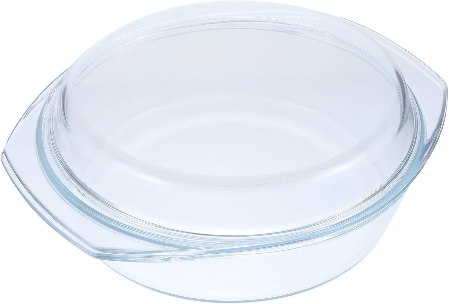 BESPORTBLE Microwave Glass Casserole Dish with Lid Clear Glass Cookware Oven and Dishwasher Safe Heat-resistant Covered Casserole Bowl for Kitchen and Home Use