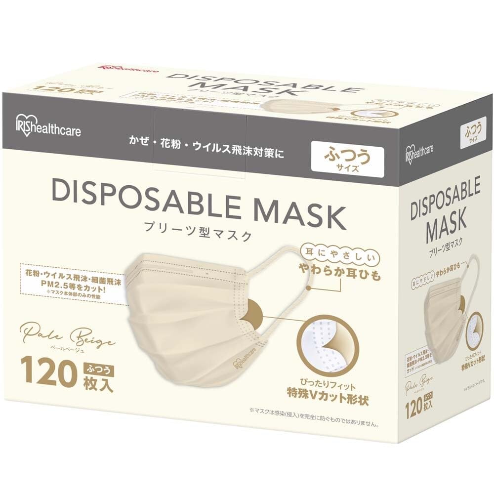 [アイリスオーヤマ] マスク ディスポーザブル 不織布 プリーツ型マスク ふつう…