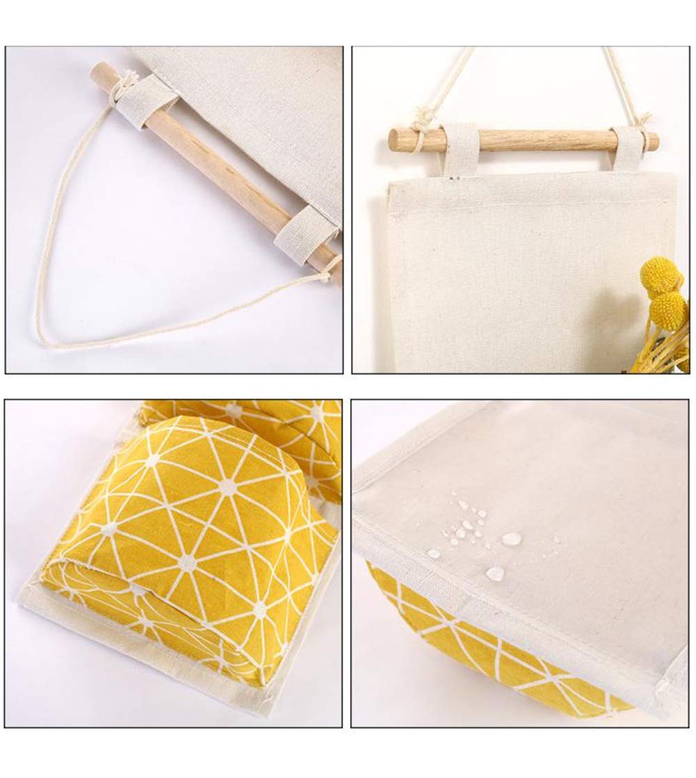 Sac de rangement imperméable suspendu en tissu coton lin pour débris