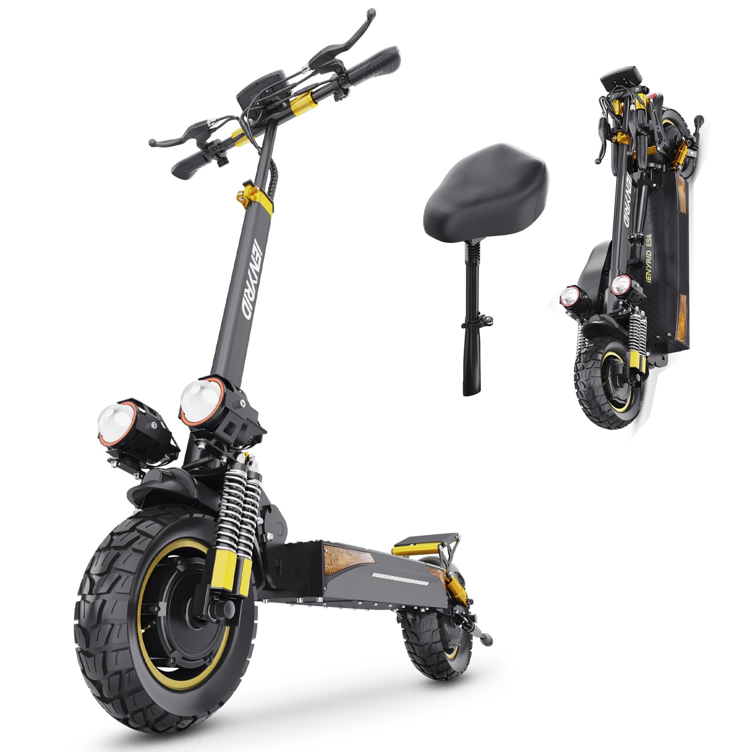 Electric Scooter 2000W, 20.8Ah Battery, 55KM/H, 40-55KM Range, Dual Brakes, Septuple Shock Absorbers, 10" Tires, Folding Scooter with Seat for Adults & Teens – Ideal for Commuting & Travel