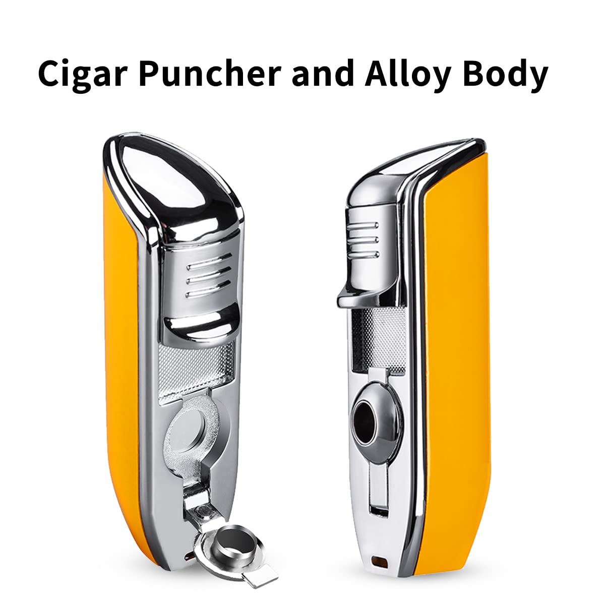 Buy CIGARLOONG Cigar Cutter and Lighter Set Yellow Double Blade Simple