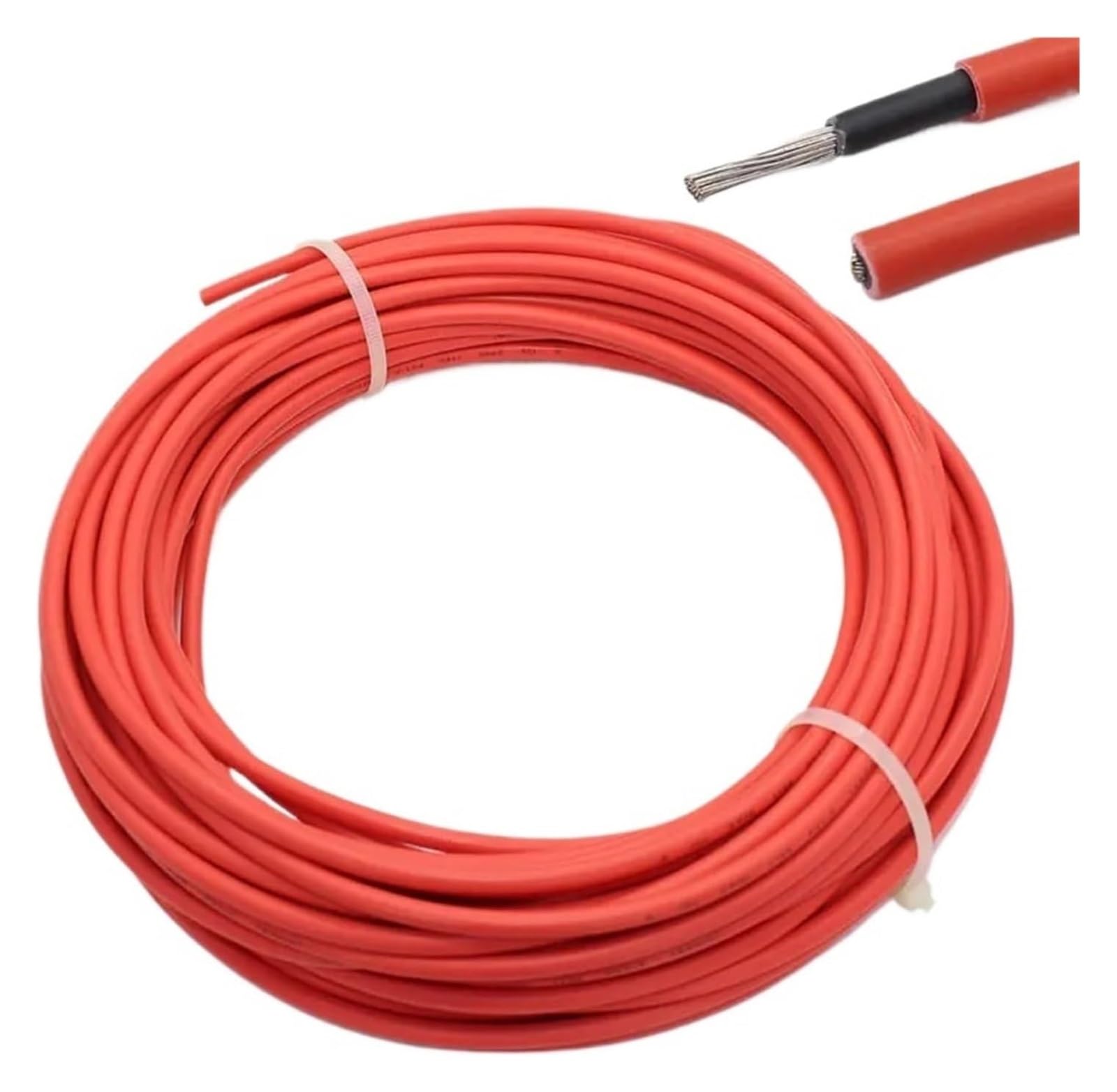 Extensión de cable fotovoltaico, Cable solar fotovoltaico, 10 metros en rollo, 4mm², 12AWG, conductor de cobre, funda XLPE, conforme EN50618, rojo y negro.(Black)