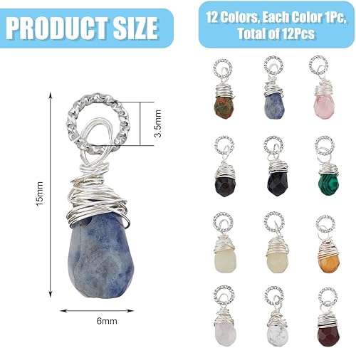 Miniatura 9 de SUPERFINDINGS Colgantes de piedras preciosas chapado en oro platino alambre de cobre envuelto redondo colgante encanto cuarzo cristal piedra encantos