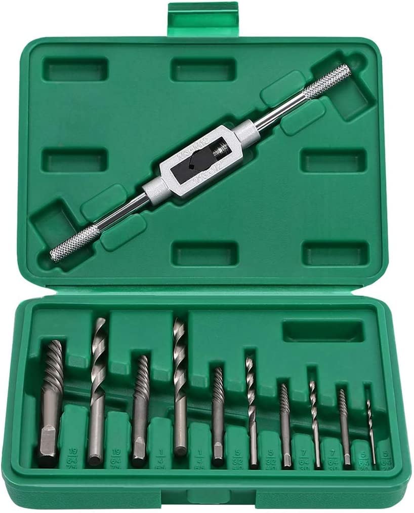 AASONS 11Pcs Damaged Screw Extractor Set Broken Screws Bolt Fastners Taken Out Remover Drill Bits Tool with Holding Wrench (B0BQF6MSLJ) Amazon Price History, Amazon Price Tracker