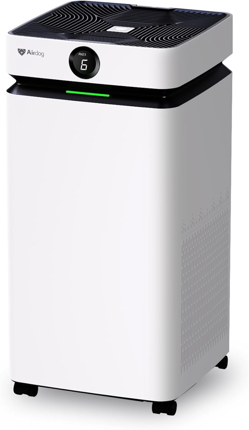 Airdog X8 Home Air Purifier for Rooms Up to 1,000 sqft. - Patented TPA Tech Up to 20X More Effective Than HEPA - Washable Filter and Whisper Quiet