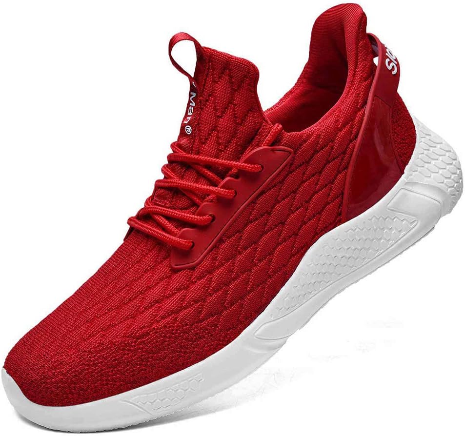 Slow Man Men’s Running Shoes – Men’s Walking Shoes Knit Mesh Breathable Athletic Sneakers Slip On Tennis Comfortable Cushioning Lightweight Gym Sport Shoes