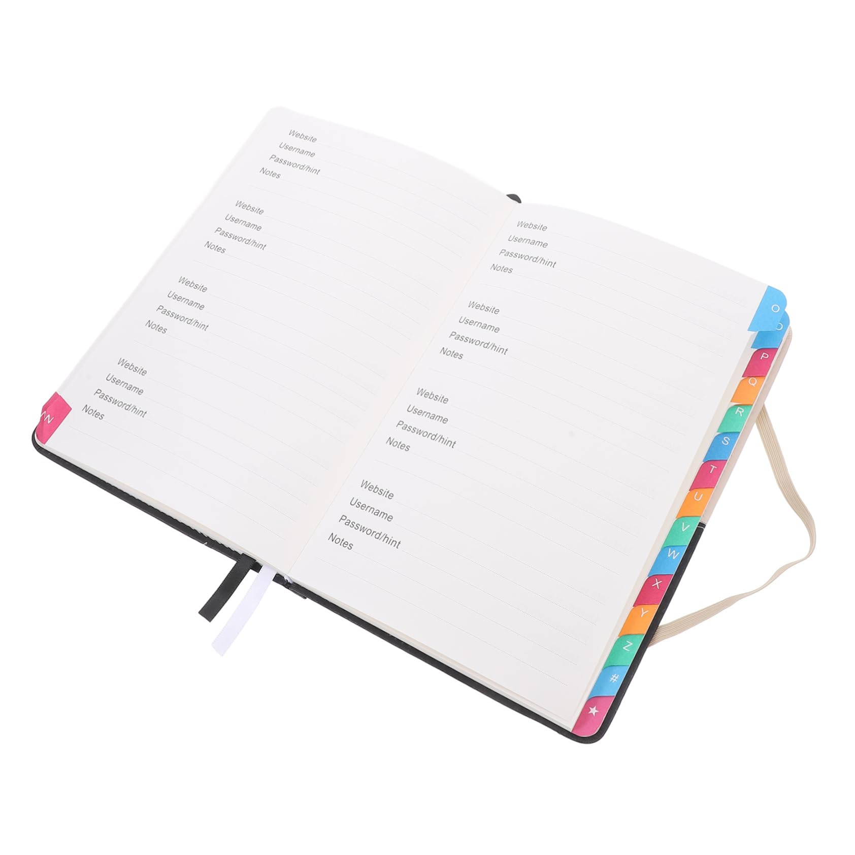 Portables Adressbuch A5 mit Buchstabenetiketten für Kontakte