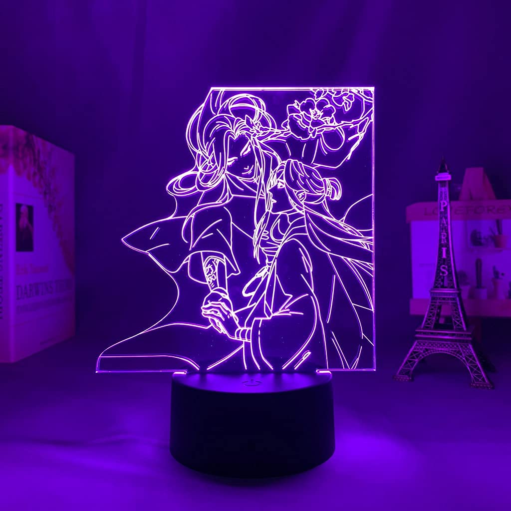 t 3D Illusion Anime Led Light Tian Guan Ci Fu for Bedroom Decor Nightlight Birthday Gift Room 3D Lamp Heaven Official's Blessin leludnst (Size : 16 Colors+Remote)