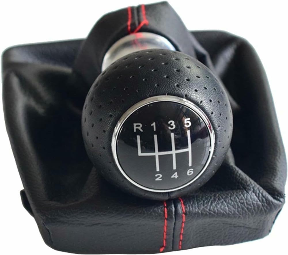 Gznbb 6 Speed Car Manual Gear Shift Knob Boot Cover Gaiter Lever Shifter Handle Stick, For A4 B6 B7 2000-2008