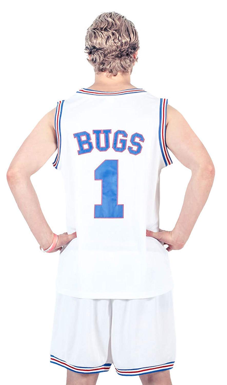 FREEZE Space Jam Tune Squad Logo Bugs Bunny #1 White Basketball Jersey