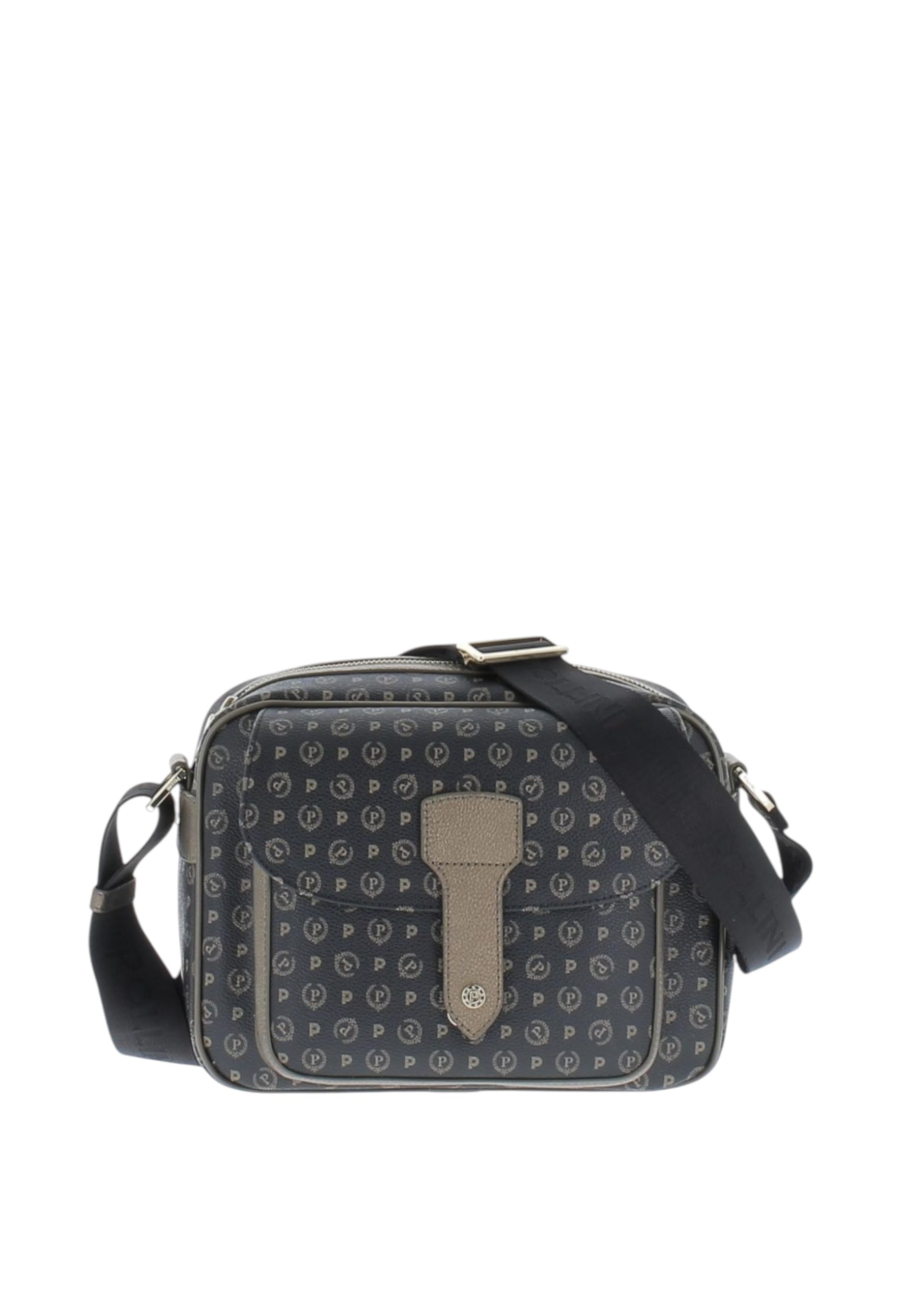 Pollini Borsa a tracolla Heritage Donna Pvc + Pelle Vit. (Nero/Bronzo)