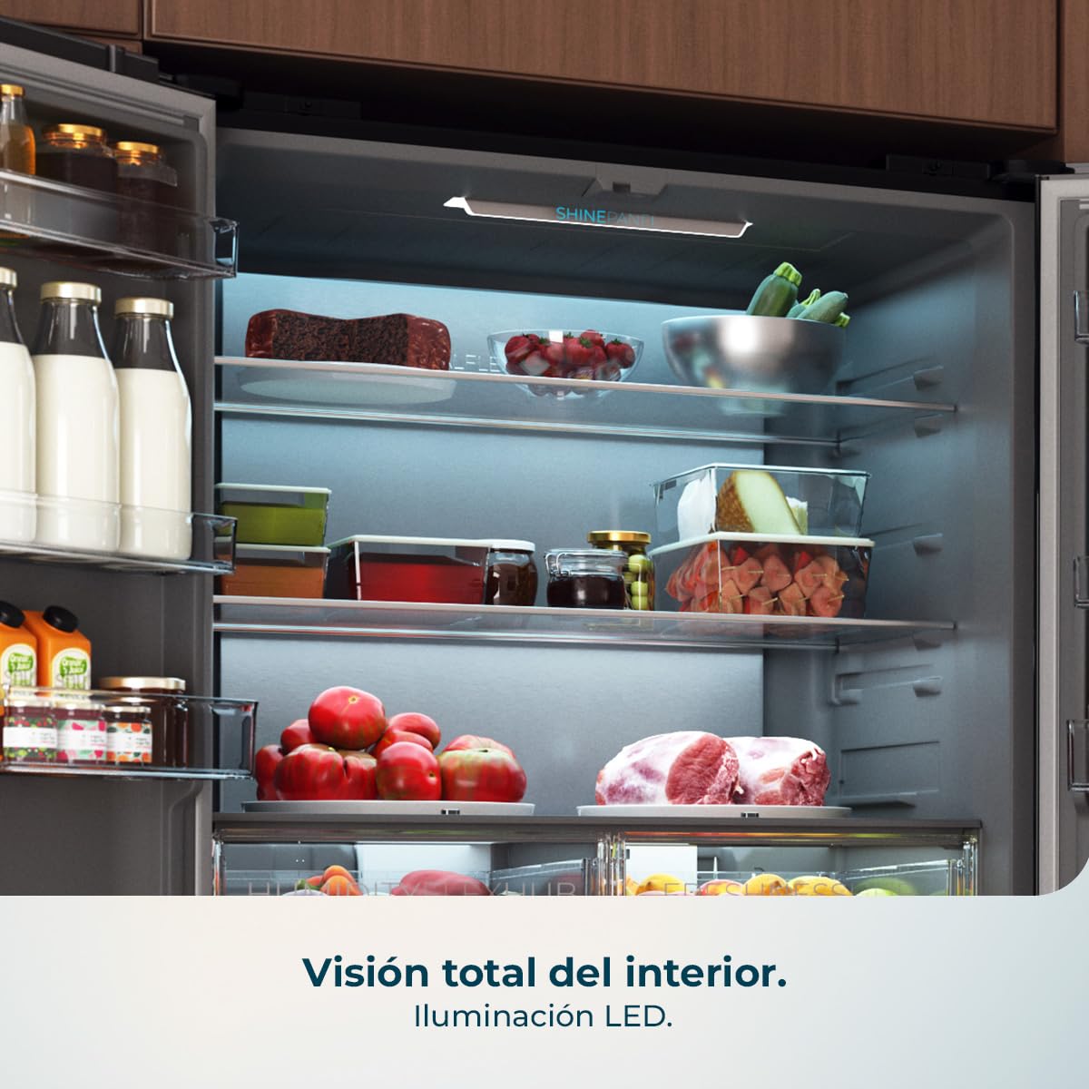 Cecotec Frigorífico Americano 4 Puertas Bolero CoolMarket 4D 503 Black Glass D. 503 L, Altura 177,5 cm, Ancho 85 cm, Total NoFrost, Motor Inverter, Multi AirFlow, Display Táctil