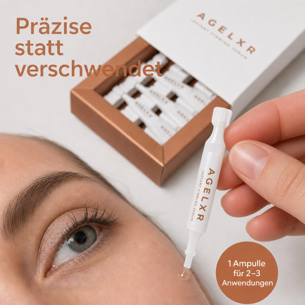 Sérum Instantané Anti Rides - Anti Taches et Anti Cerne Yeux - Crème Visage Anti-Âge à Base d’Argireline® - Raffermissante et Liftante - AGELXR (30 Ampoules à 0.6ml) - pour Femmes et Hommes