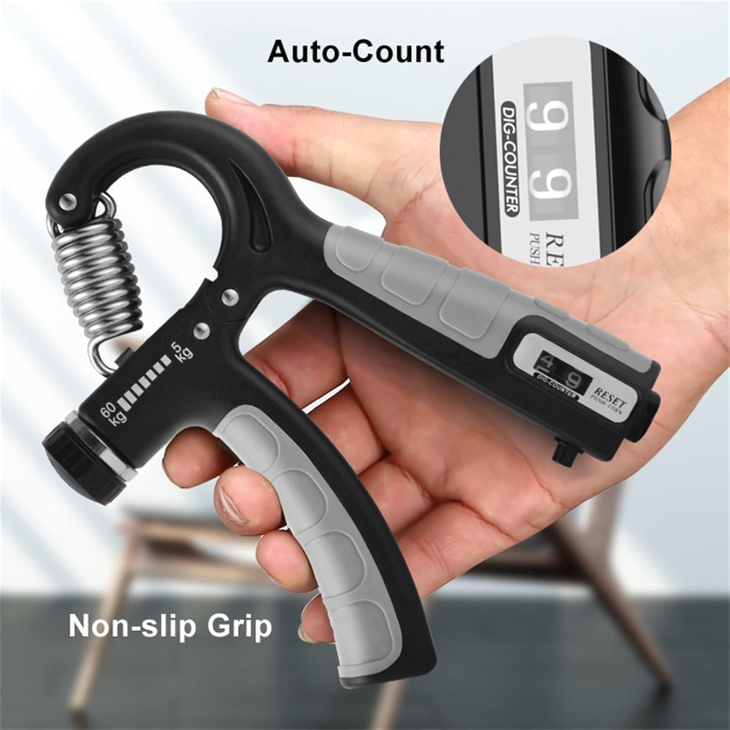 XYNO Hand Grip Strengthener Combo with Counter – 2 Finger Grippers for Forearm, Finger & Vein Training – Adjustable Resistance, Durable ABS Build, 1-Year Warranty – Home & Gym Workout Tool 3