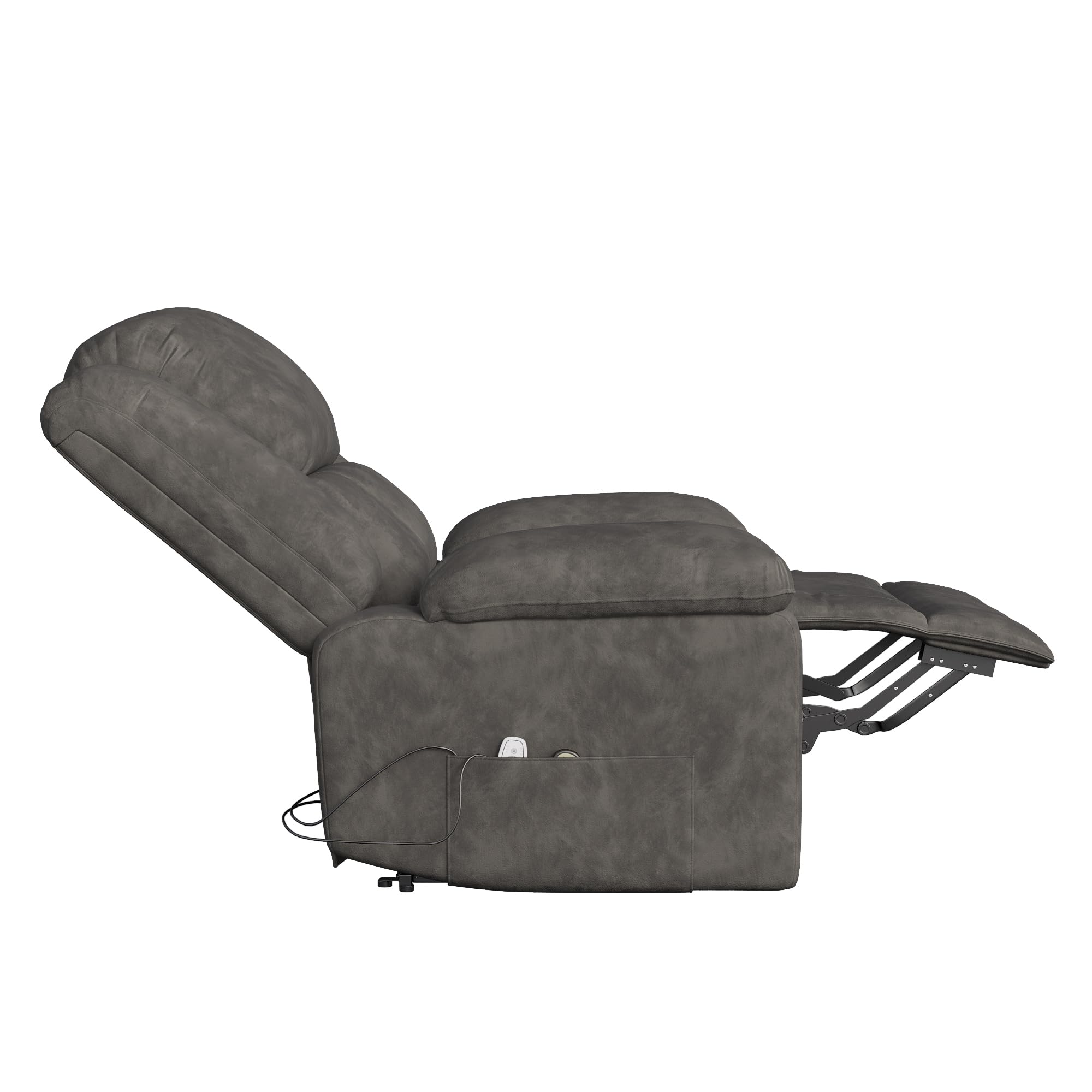 Silla de masaje eléctrica con calefacción y función reclinable vibración, ideal para relajación en salón (gris)