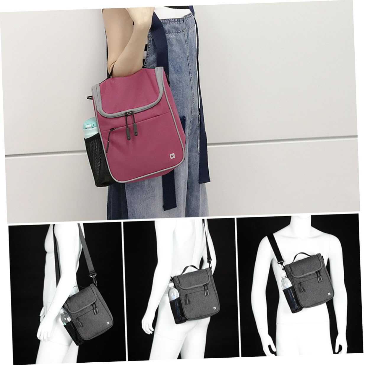 GALPADA Borsa Manubrio Bici Capacità Borsa Anteriore Per Auto Elettrica Accessorio Ciclismo Professionale Cerniera Grigio Scuro